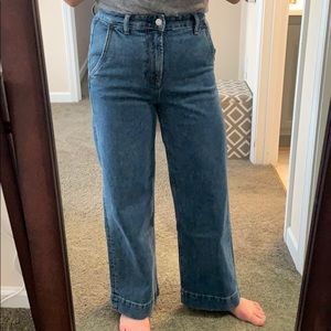 Everlane Wide Leg Jean 27 Ankle in Medium Indigo
